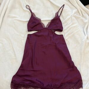 Purple satin slip